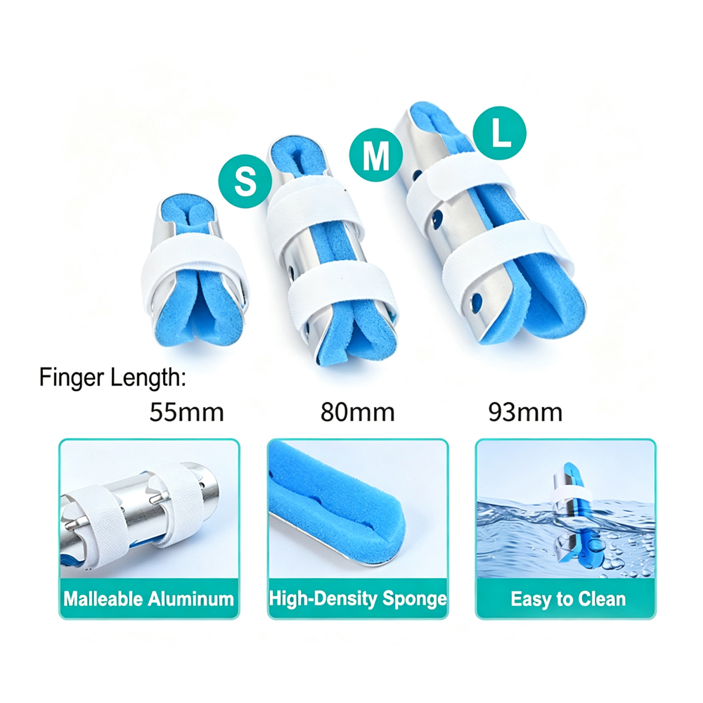 3 kích thước Nẹp ngón tay bằng nhôm dẻo đôi có đệm xốp