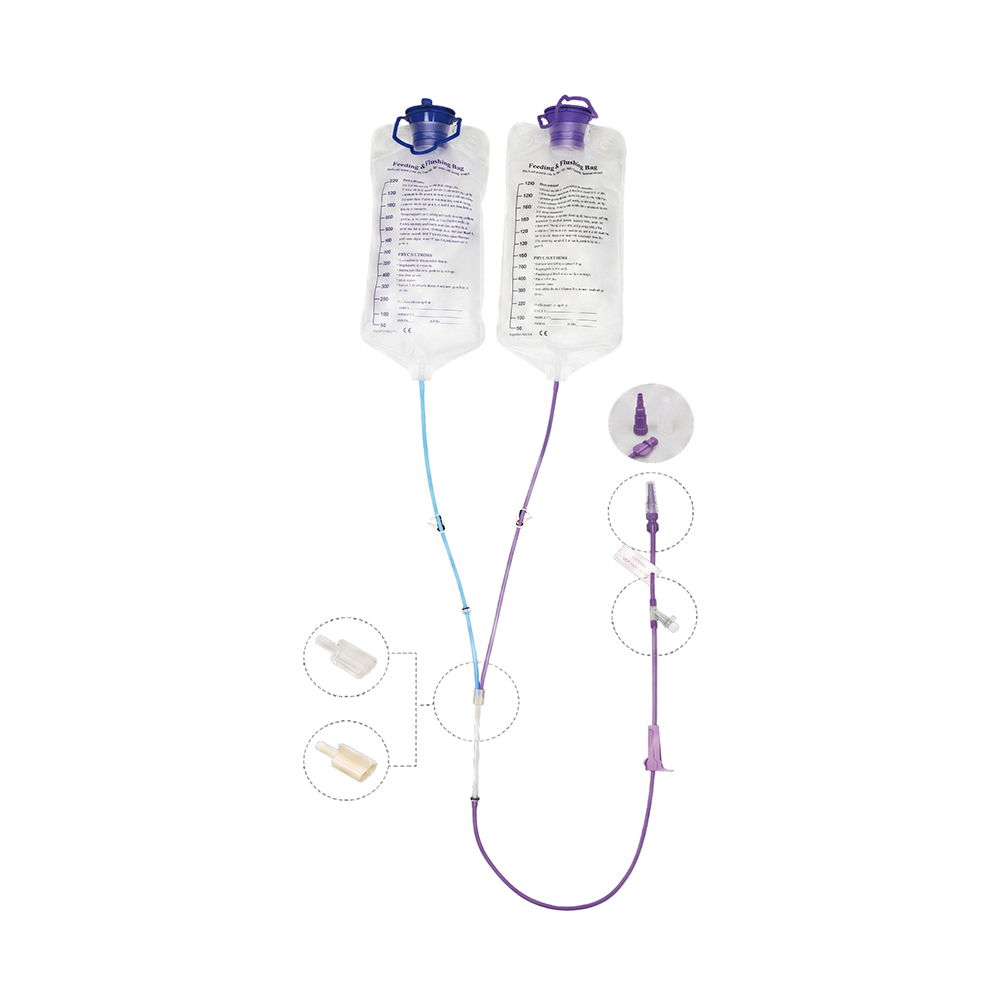 Hệ thống cấp liệu bằng ống kép túi kép 1000ml/1200ml với các tùy chọn Spike & Vít Spike