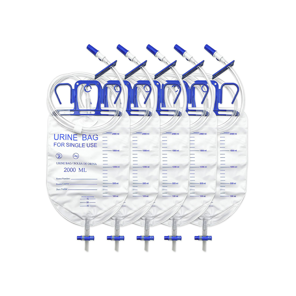 Túi thoát nước tiểu không chứa mủ cao su tùy chọn chống trào ngược 2000ml sang trọng với ống cực rộng 10mm